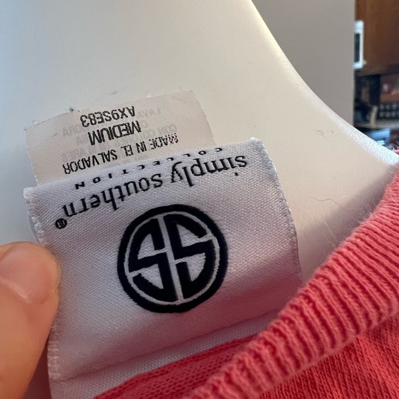 Simply Southern Orange peach long sleeve top - Picture 3 of 4